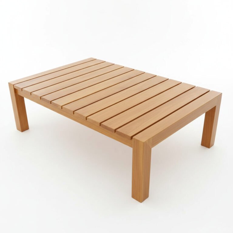 Mesa central rectangular 120X60 cm en madera teca