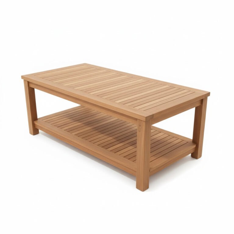 Mesa Rectangular 120X80 cm con Tablones 100% Teca