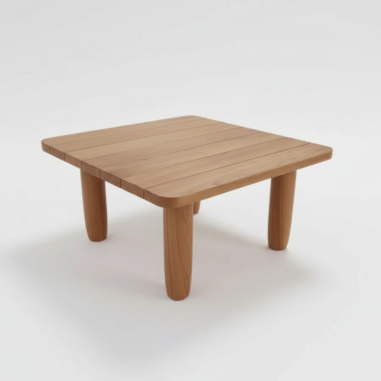 Mesa cuadrada de teca | Compacta y resistente