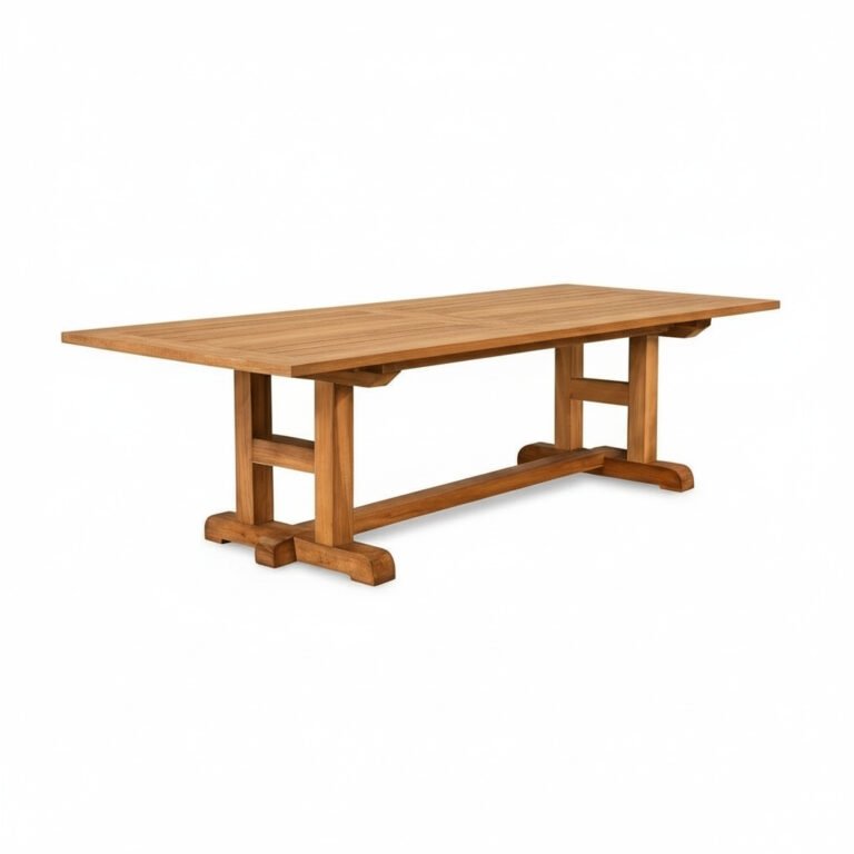 Mesa de Comedor 120x60 cm en tablones de teca | 10 a 12 personas